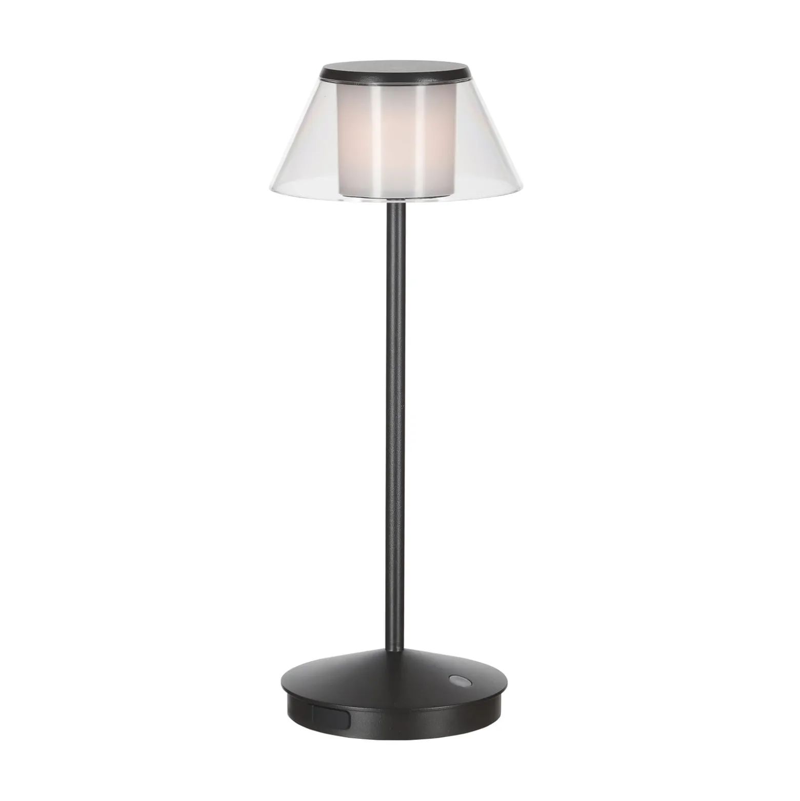 LED-Akkutischleuchte K5, schwarz, Aluminium, IP54, dimmbar