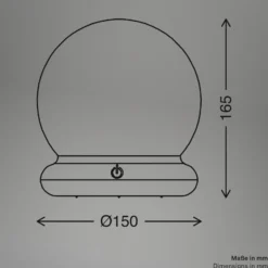 LED-Akku-Tischleuchte LUSTRO, weiß, Ø 15 cm, RGBW, touchdim