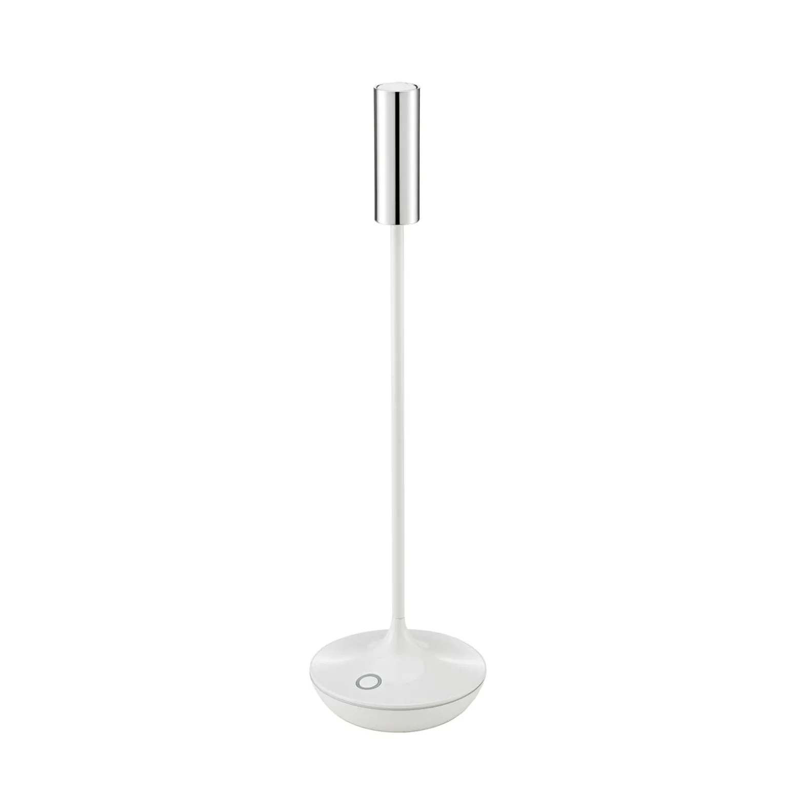 LED-Akkutischleuchte Nucandle, weiß/silber, IP54, dimmbar