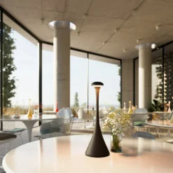 LED-Akku-Tischleuchte Nudrop, IP54, nachtschwarz