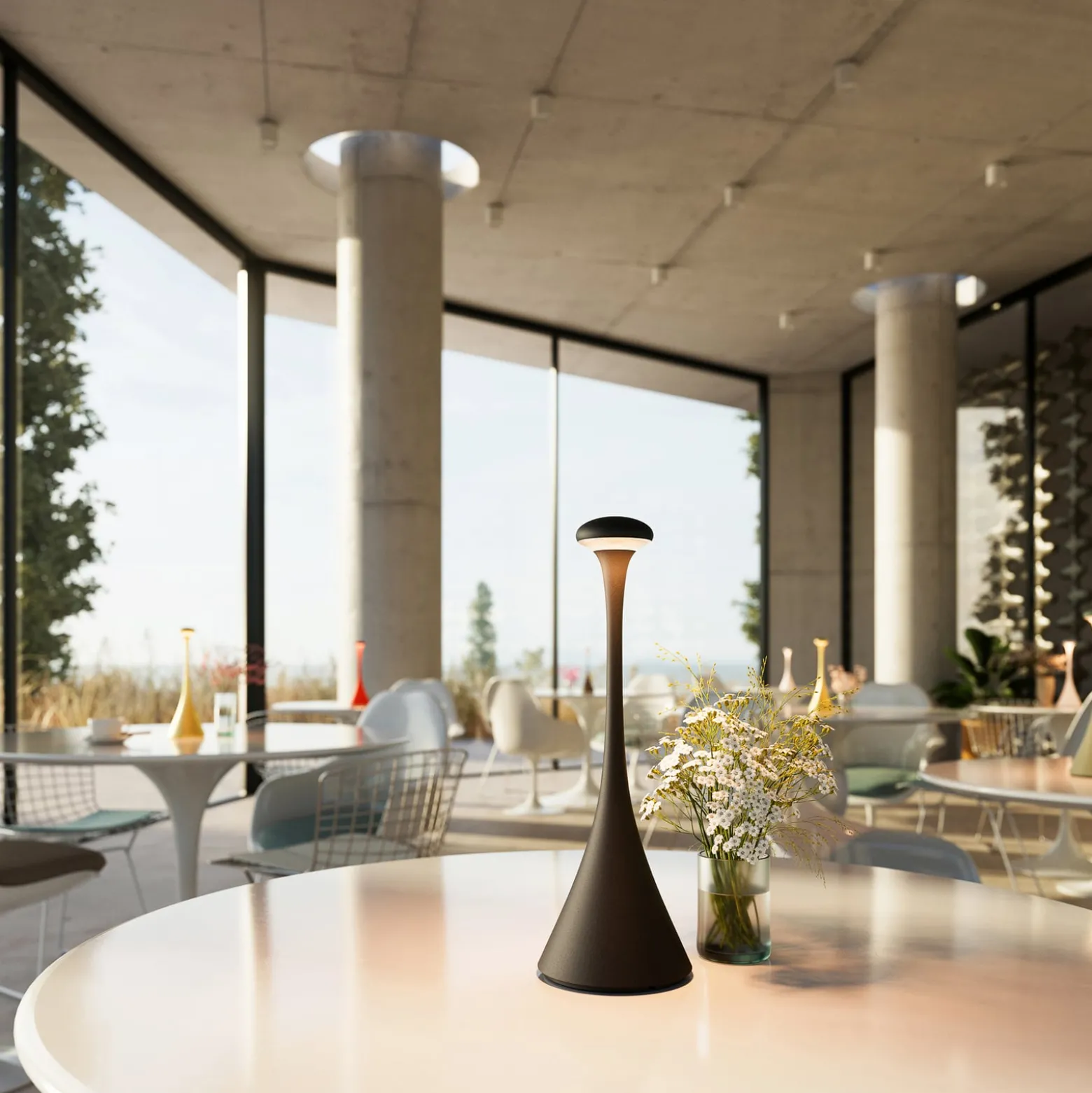 LED-Akku-Tischleuchte Nudrop, IP54, nachtschwarz
