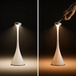 LED-Akku-Tischleuchte Nudrop, IP54, schneeweiß