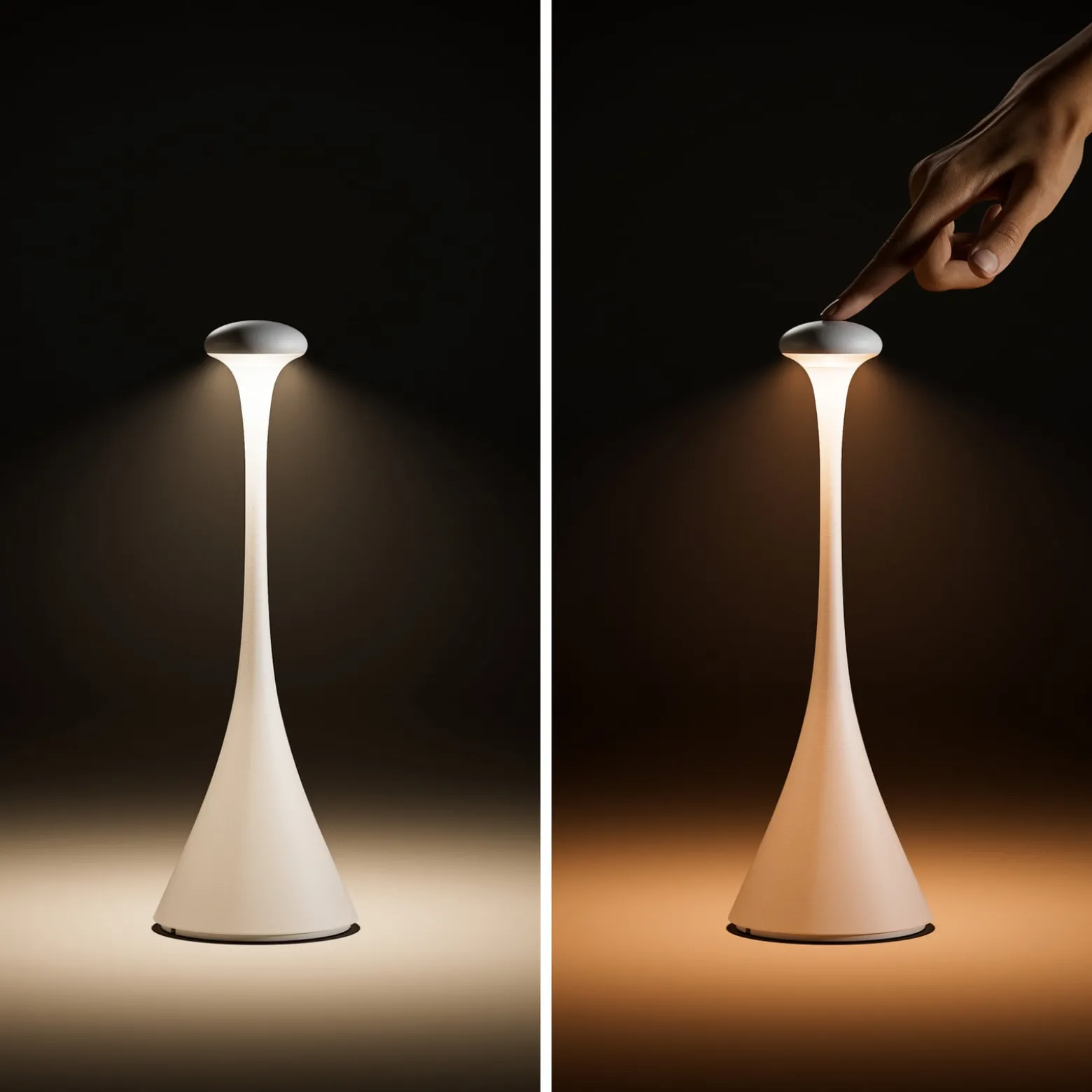 LED-Akku-Tischleuchte Nudrop, IP54, schneeweiß