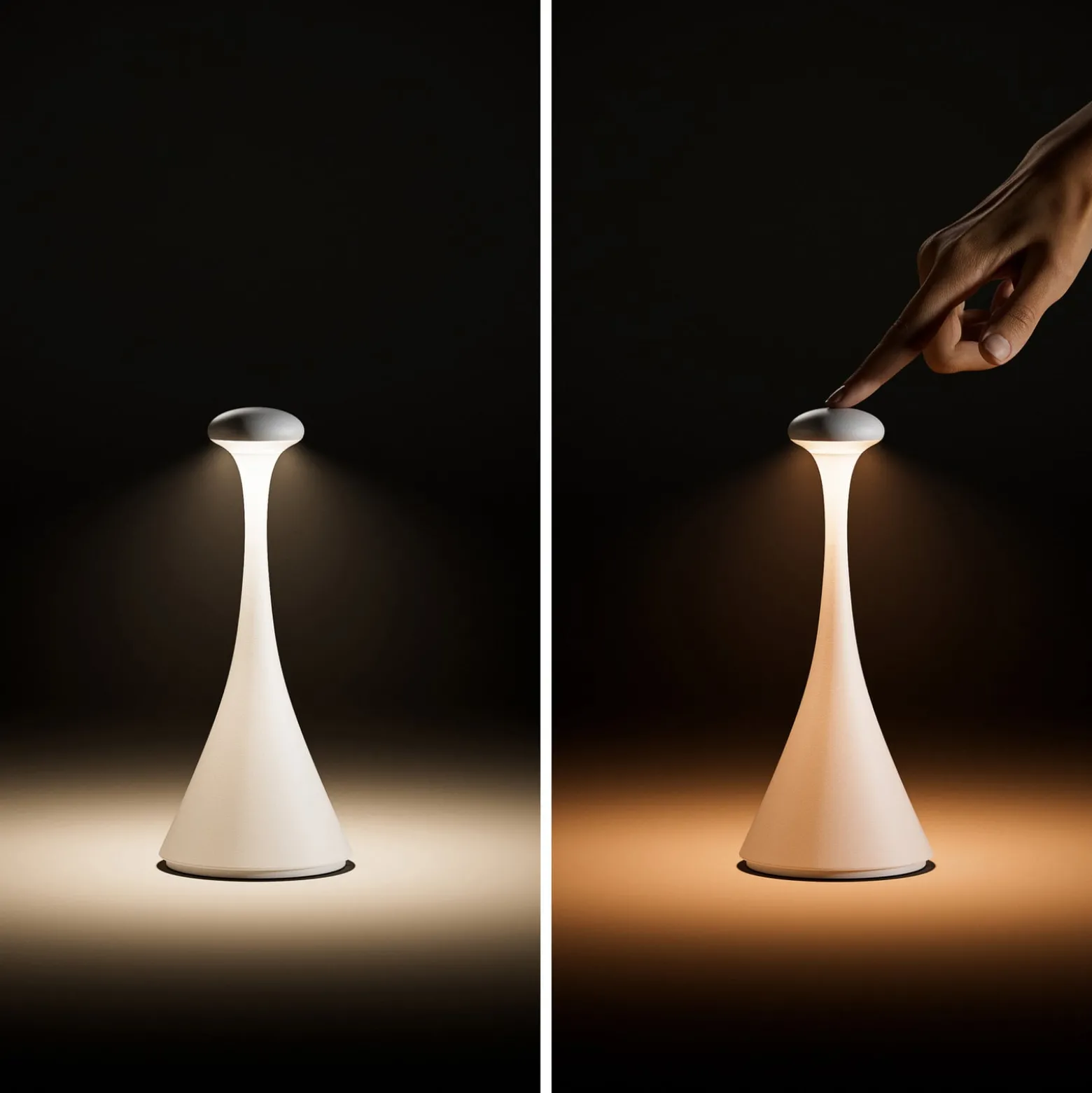 LED-Akkutischleuchte Nudrop mini, dünenbeige, IP54, dimmbar