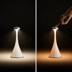 LED-Akkutischleuchte Nudrop mini, graphitgrau, IP54, dimmbar