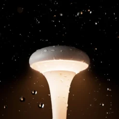 LED-Akkutischleuchte Nudrop mini, schwarz, IP54, dimmbar