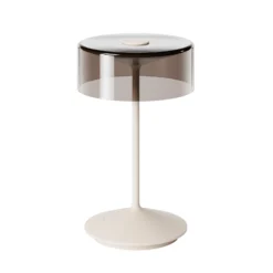 LED-Akkutischleuchte Numotion, beige, Glas, IP54, dimmbar