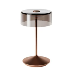 LED-Akkutischleuchte Numotion, bronze, Glas, IP54, dimmbar