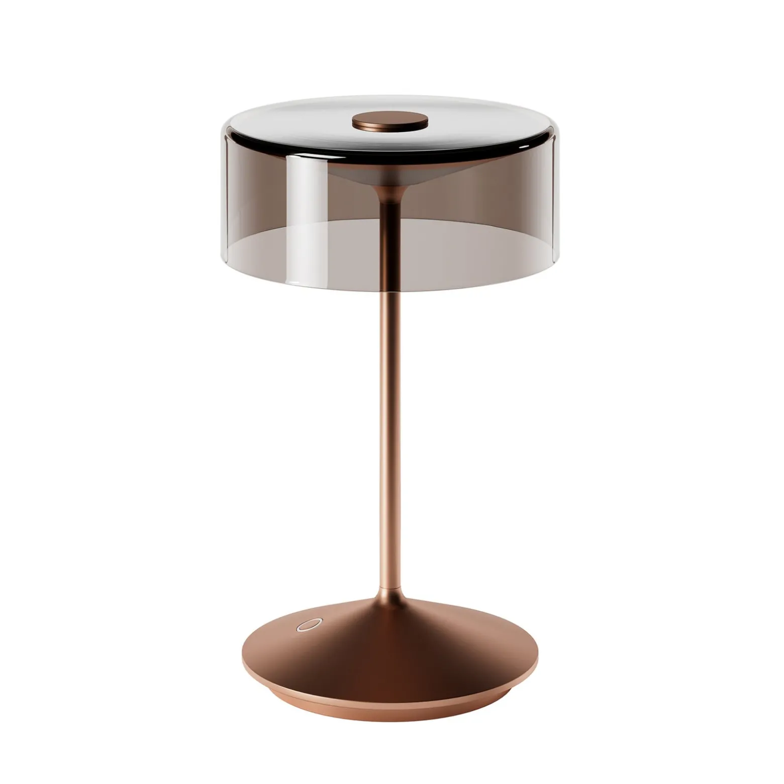 LED-Akkutischleuchte Numotion, bronze, Glas, IP54, dimmbar