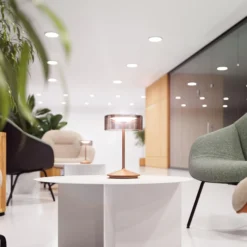 LED-Akkutischleuchte Numotion, bronze, Glas, IP54, dimmbar