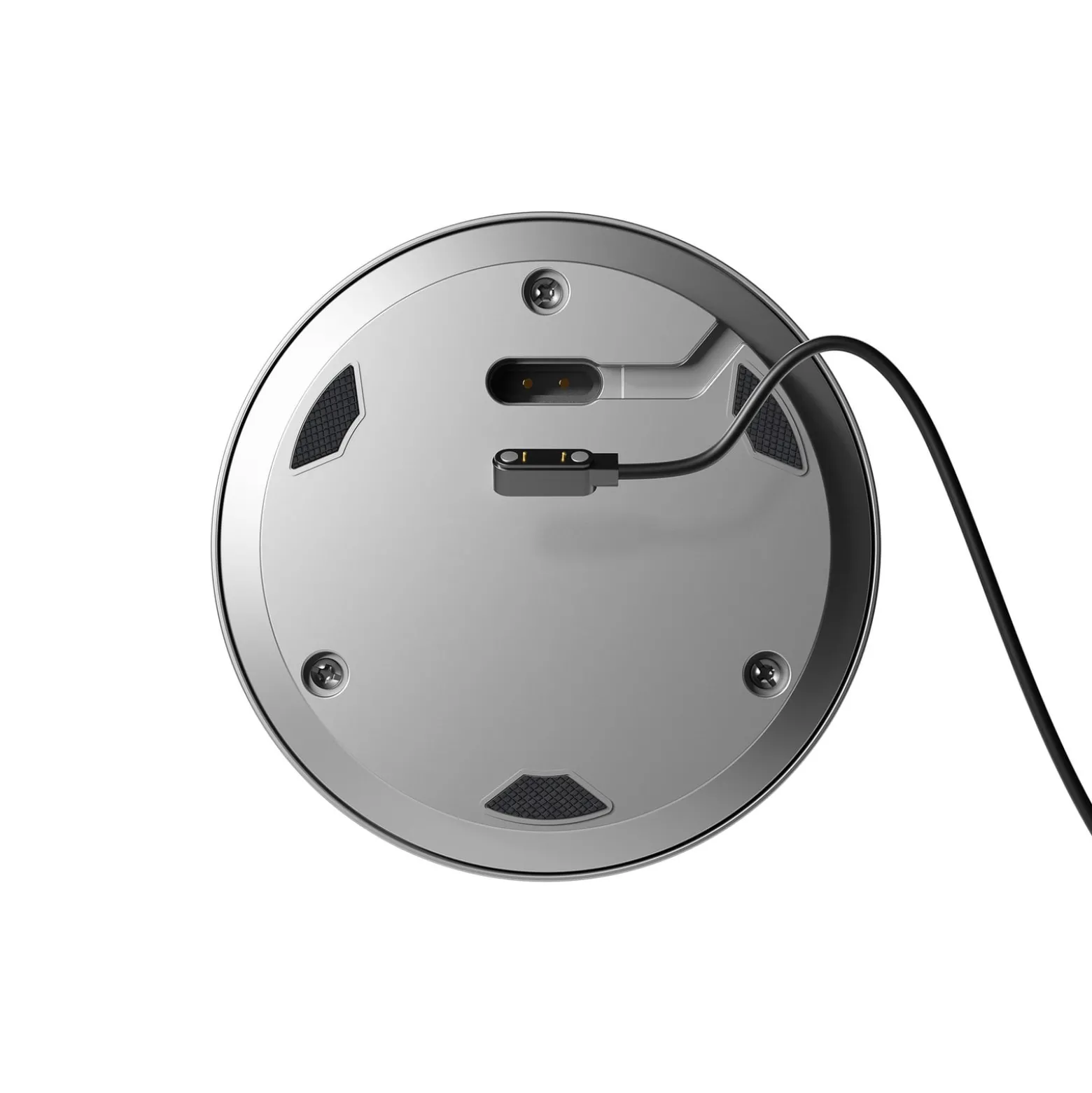 LED-Akkutischleuchte Numotion, silber, Glas, IP54, dimmbar