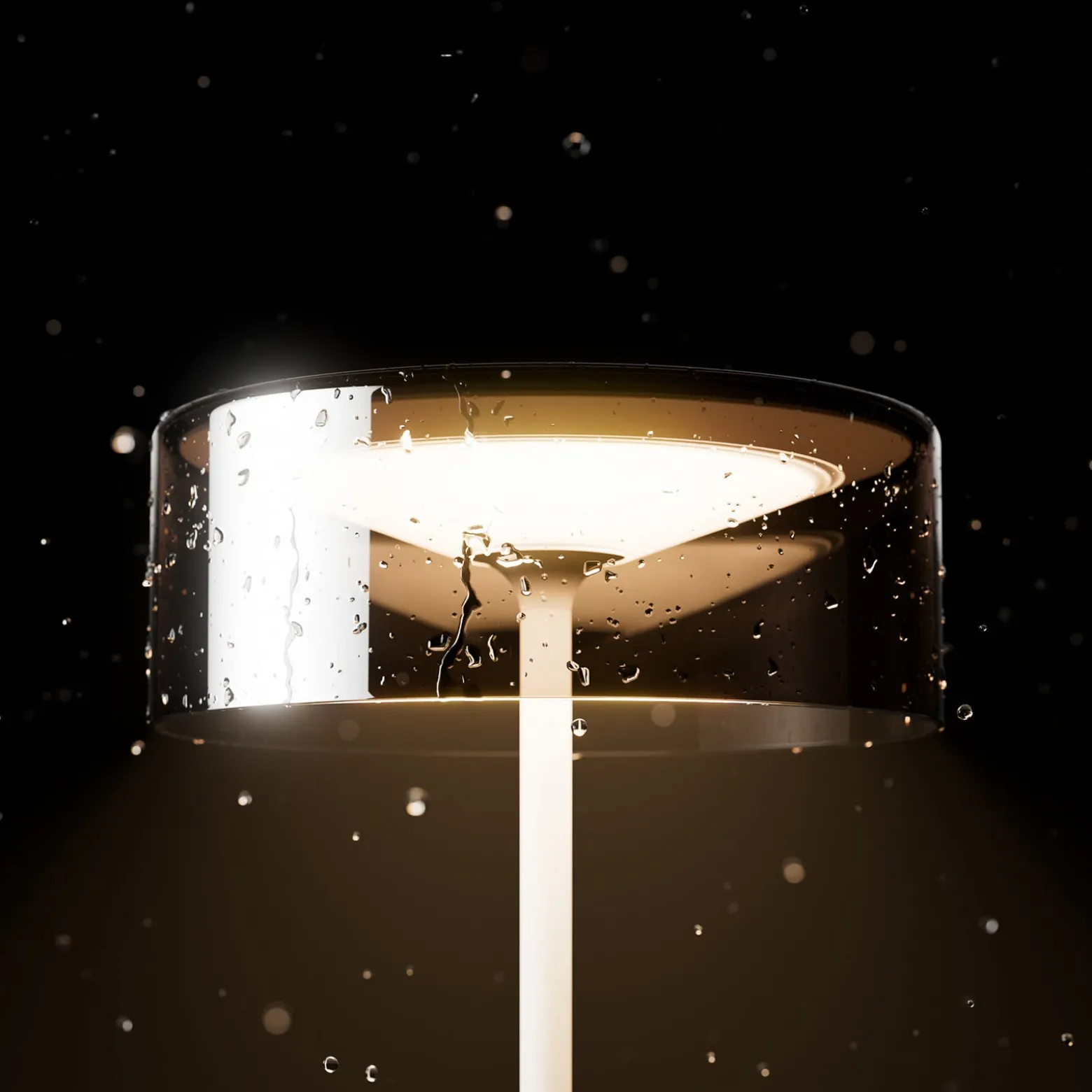 LED-Akkutischleuchte Numotion, silber, Glas, IP54, dimmbar