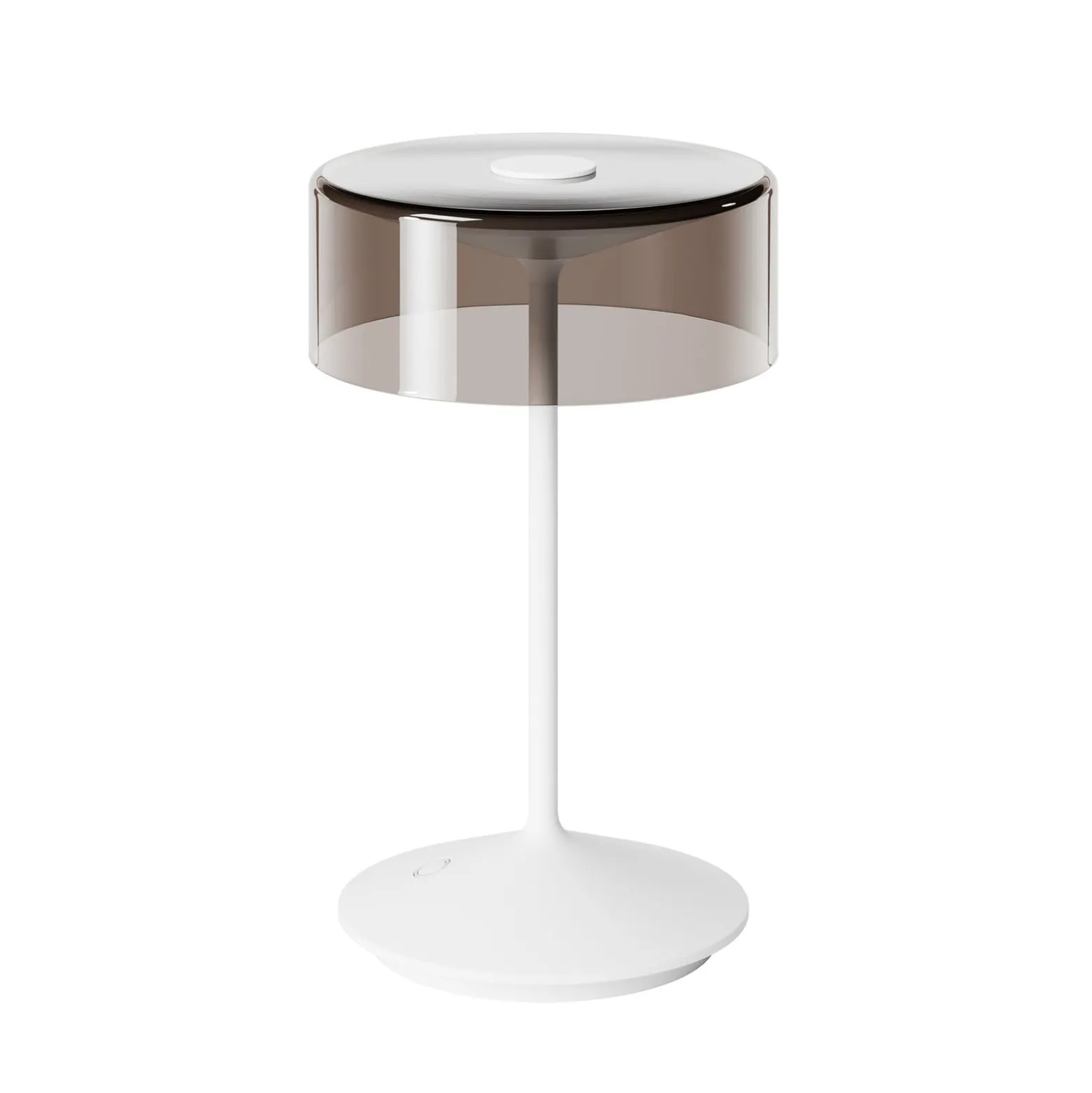 LED-Akkutischleuchte Numotion, weiß, Glas, IP54, dimmbar