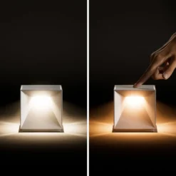 LED-Akku-Tischleuchte Nutalis, graphitgrau, IP54, dimmbar