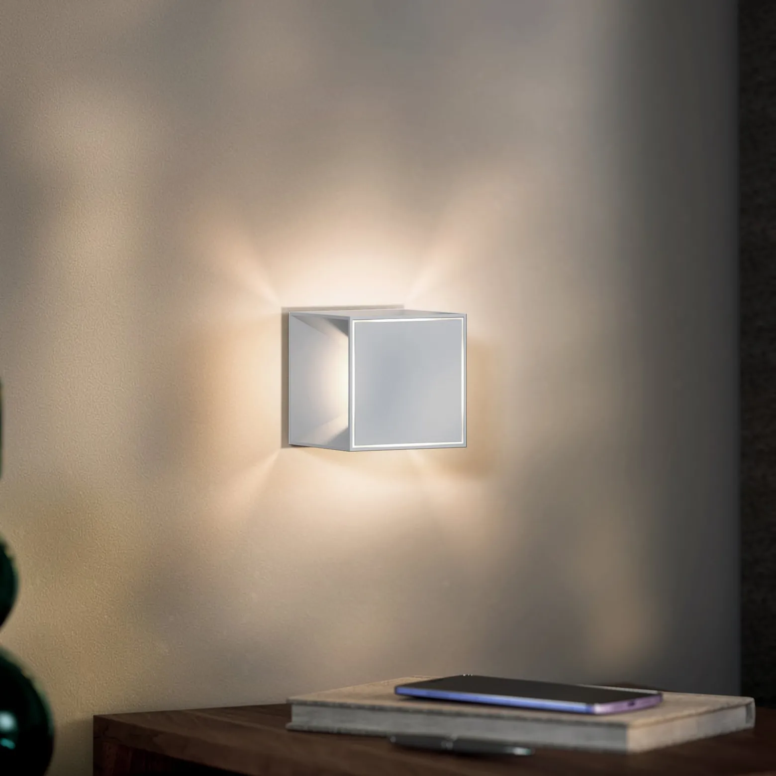 LED-Akku-Tischleuchte Nutalis mini, nebelgrau, IP54, dimmbar