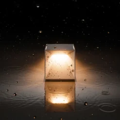 LED-Akku-Tischleuchte Nutalis mini, nebelgrau, IP54, dimmbar