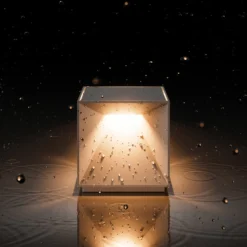 LED-Akku-Tischleuchte Nutalis, nebelgrau, IP54, dimmbar