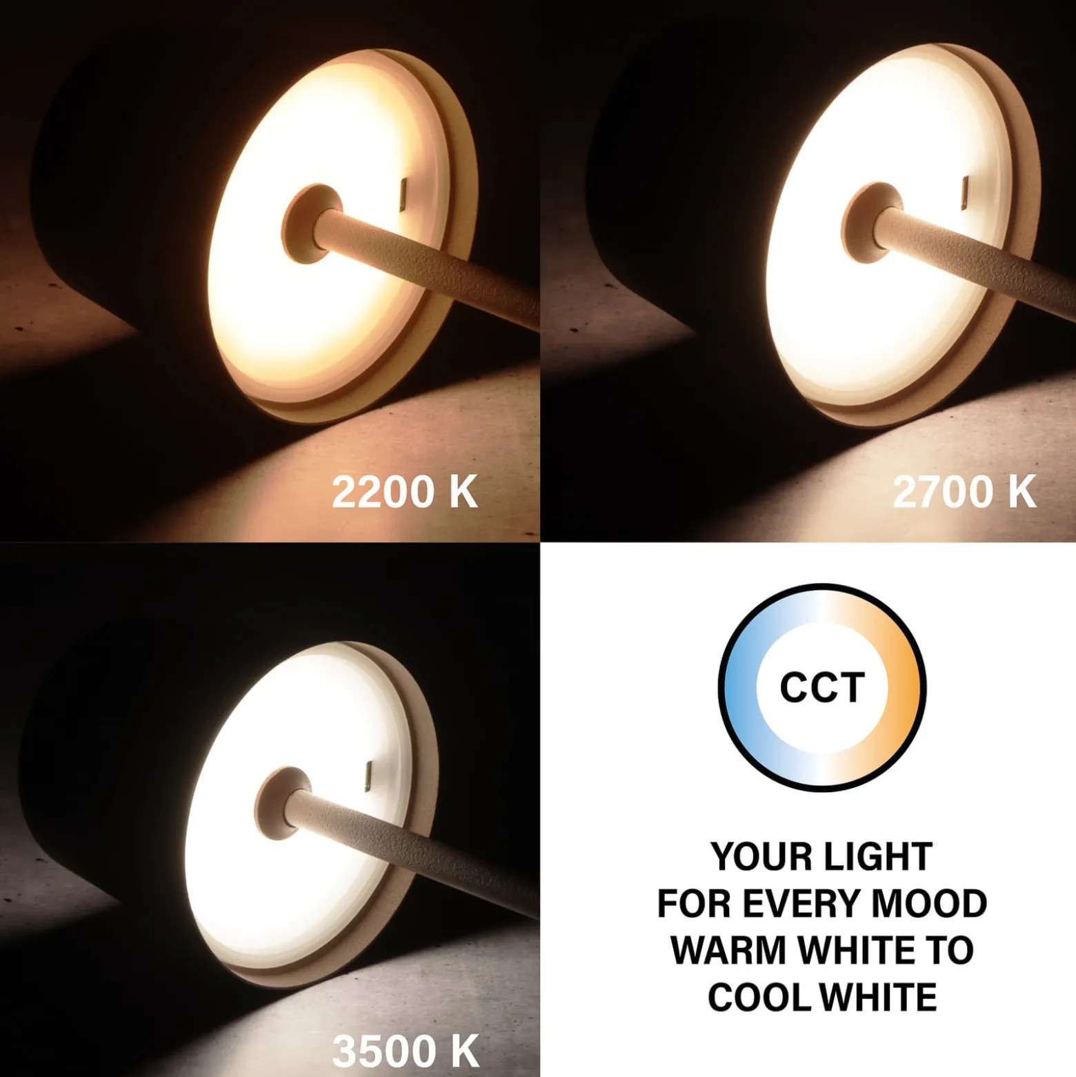 LED-Akku-Tischleuchte Roxi, rostfarben, Metall, IP54, Dimmer