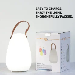 LED-Akku-Tischleuchte Ruby, Ø 14 cm, weiß, IP44, RGB dimmbar