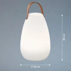 LED-Akku-Tischleuchte Ruby, Ø 18 cm, weiß, IP44, RGB dimmbar