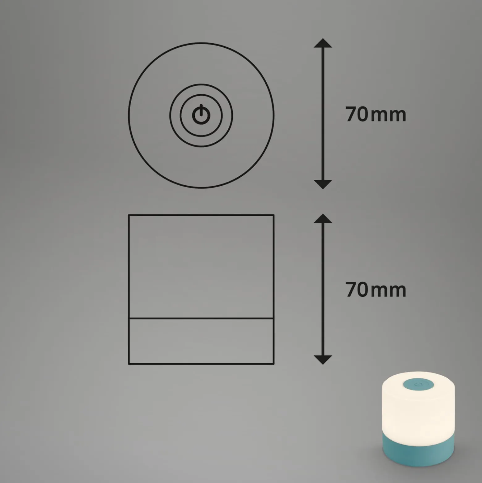 LED-Akku-Tischleuchte Smal, blau, 2.700K, dimmbar