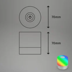 LED-Akku-Tischleuchte Smal, chrom, RGBW, Kunststoff, 7 cm