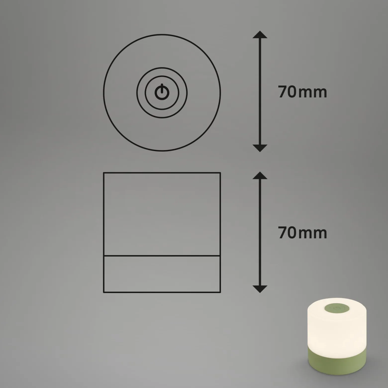 LED-Akku-Tischleuchte Smal, grün, 2.700K, dimmbar
