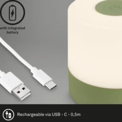 LED-Akku-Tischleuchte Smal, grün, 2.700K, dimmbar