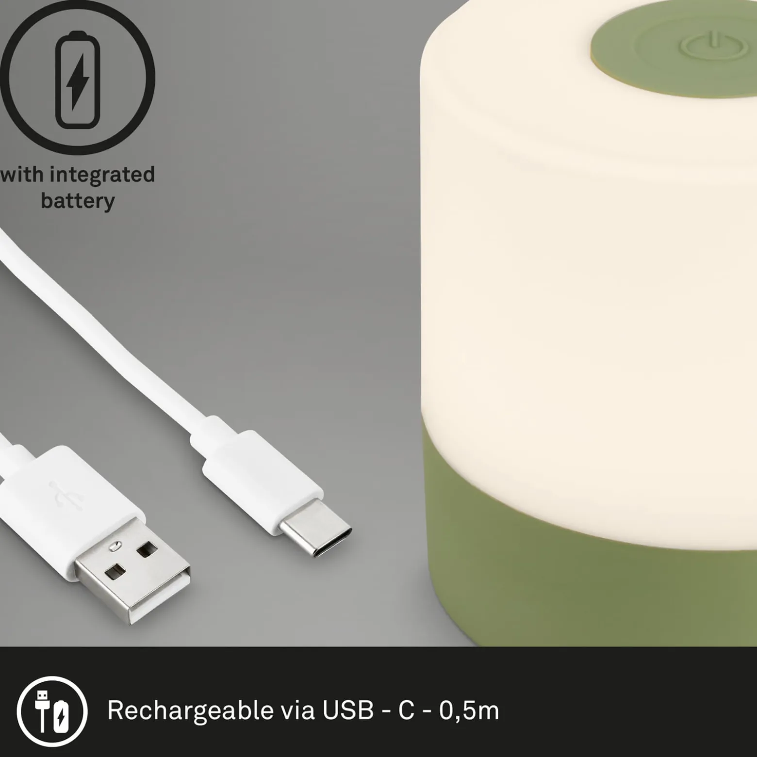 LED-Akku-Tischleuchte Smal, grün, 2.700K, dimmbar