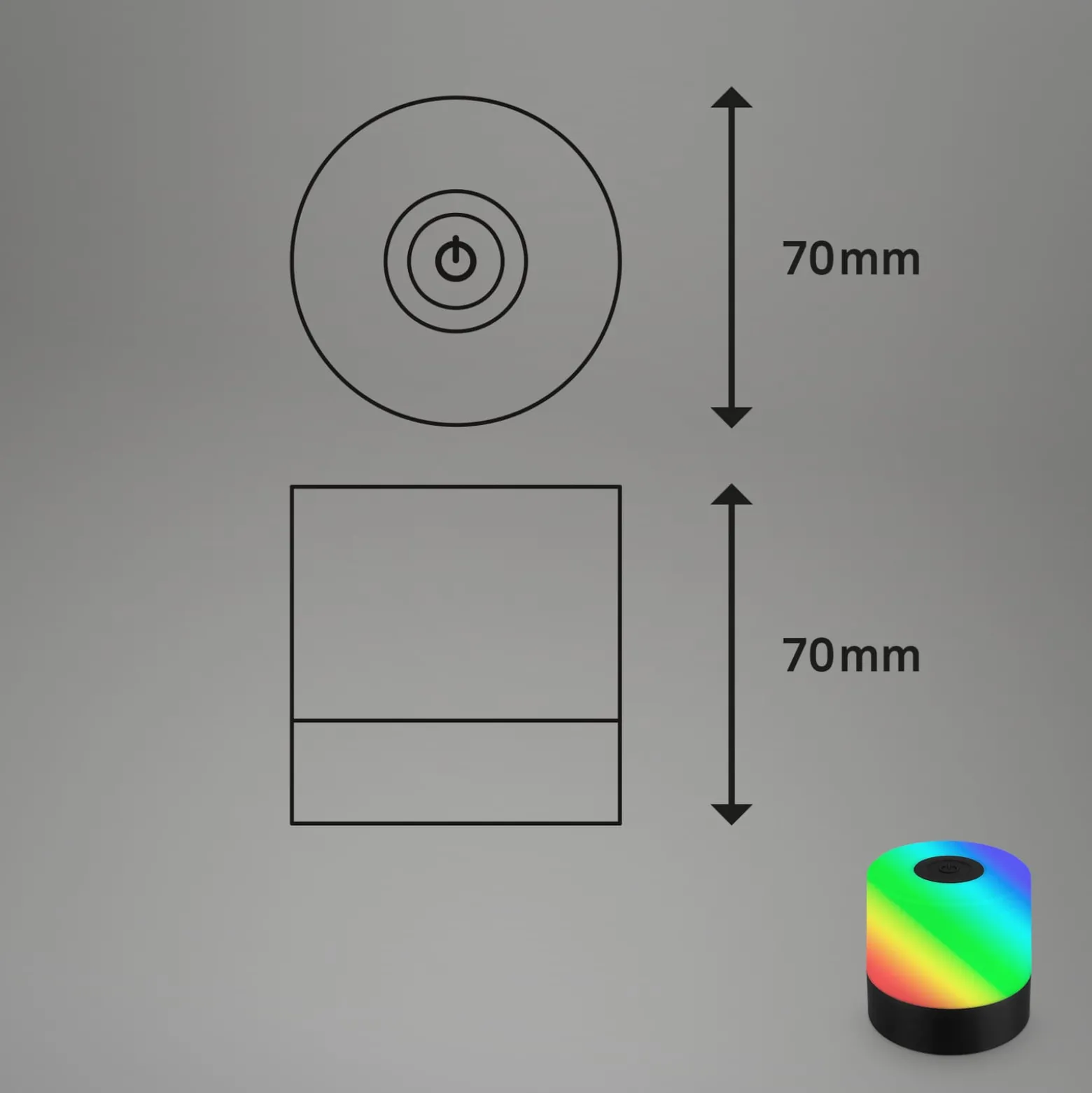LED-Akku-Tischleuchte Smal, schwarz, RGBW, Kunststoff, 7 cm