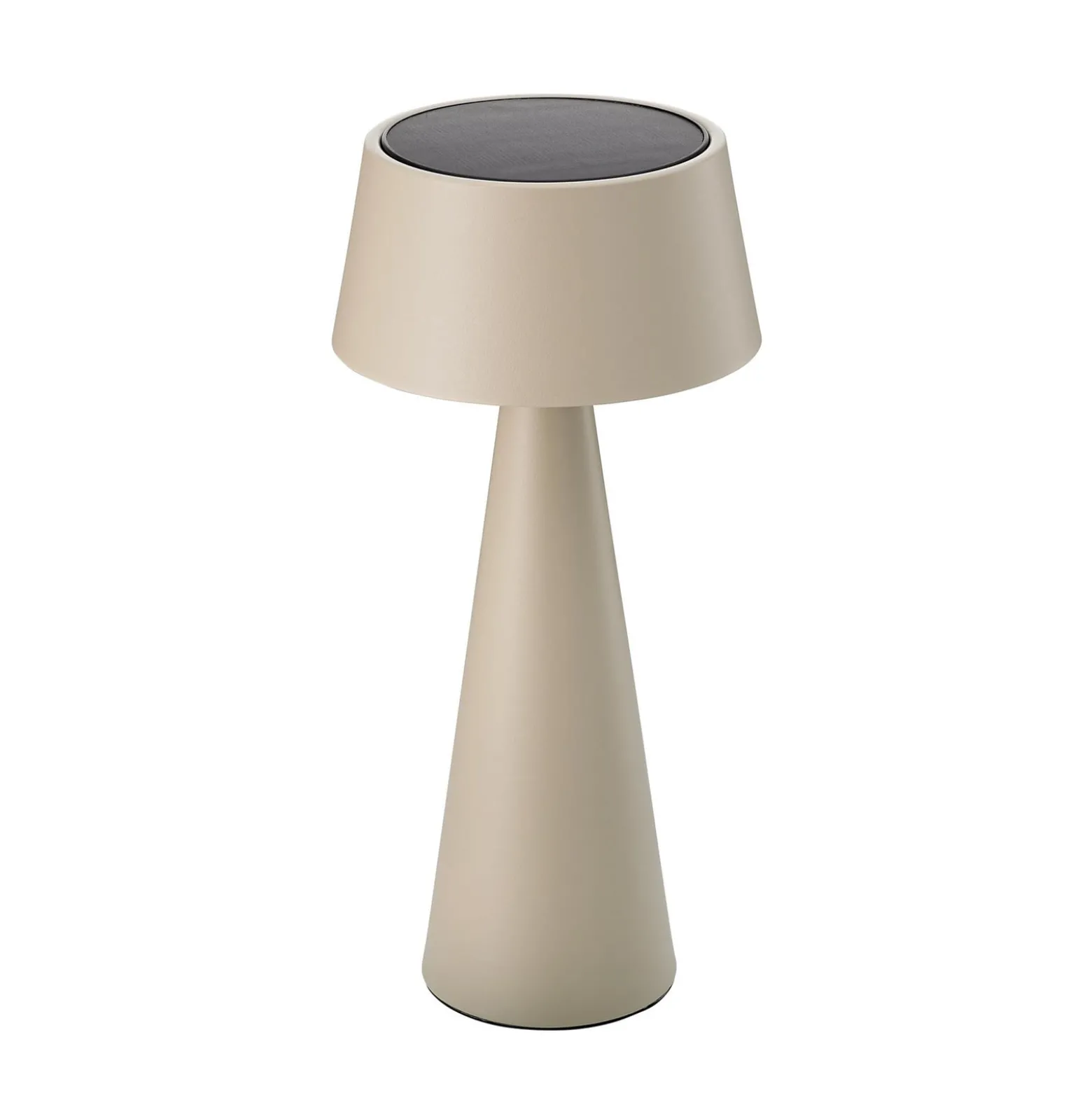 LED-Akku-Tischleuchte Solino, beige, Solar/USB, 26 cm, IP44