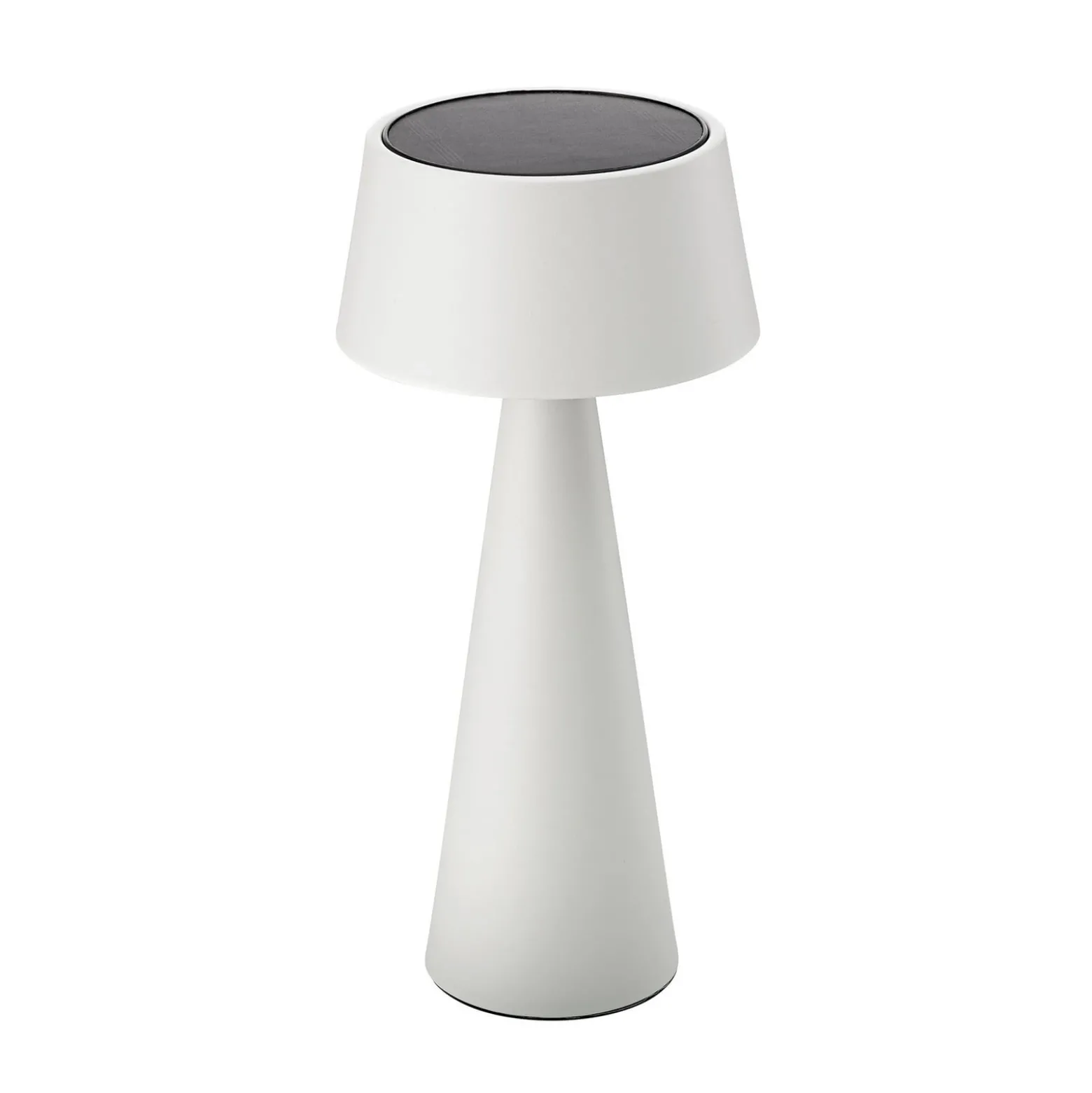 LED-Akku-Tischleuchte Solino, weiß, Solar/USB, 26 cm, IP44