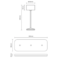 LED-Akku-Tischleuchte Veluna, beige, 3er-Set, 25 cm, IP44
