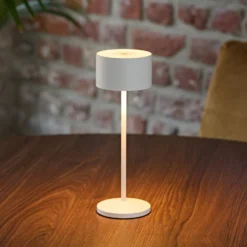 LED-Akku-Tischleuchte Veluna, weiß, 3er-Set, 25 cm, IP44