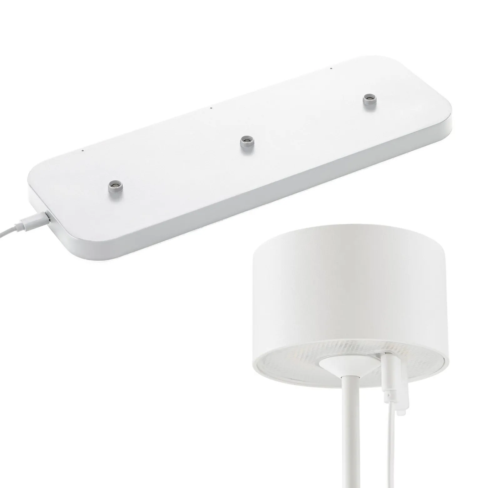 LED-Akku-Tischleuchte Veluna, weiß, 3er-Set, 25 cm, IP44