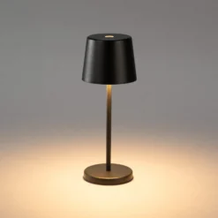 LED-Akku-Tischleuchte Vence, Höhe 22 cm, schwarz, IP54, USB
