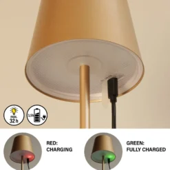 LED-Akku-Tischleuchte Viletto, kaffeebraun, IP54