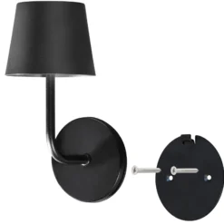 LED-Akku-Wandlampe Magnetic, schwarz, CCT, IP54, dimmbar