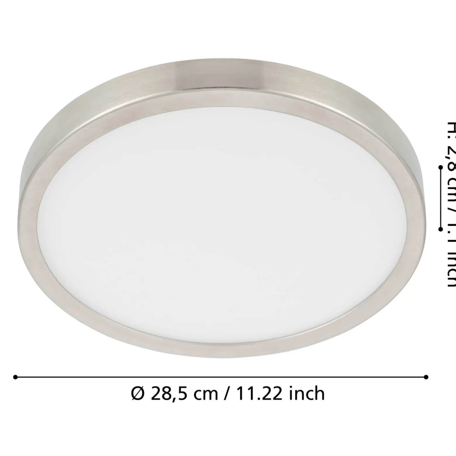 LED-Anbaupanel Fueva 5 IP20 830 nickel Ø28,5cm