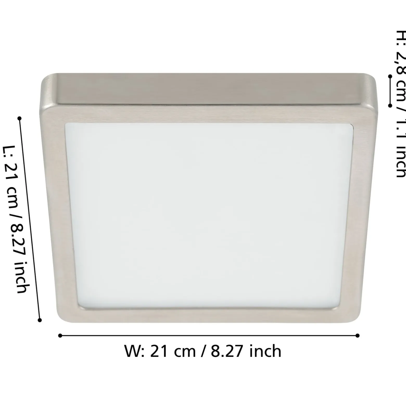 LED-Anbaupanel Fueva 5 IP20 830 nickel 21x21cm