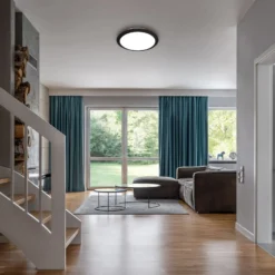 LED-Außendeckenleuchte 3766015 IP44, schwarz
