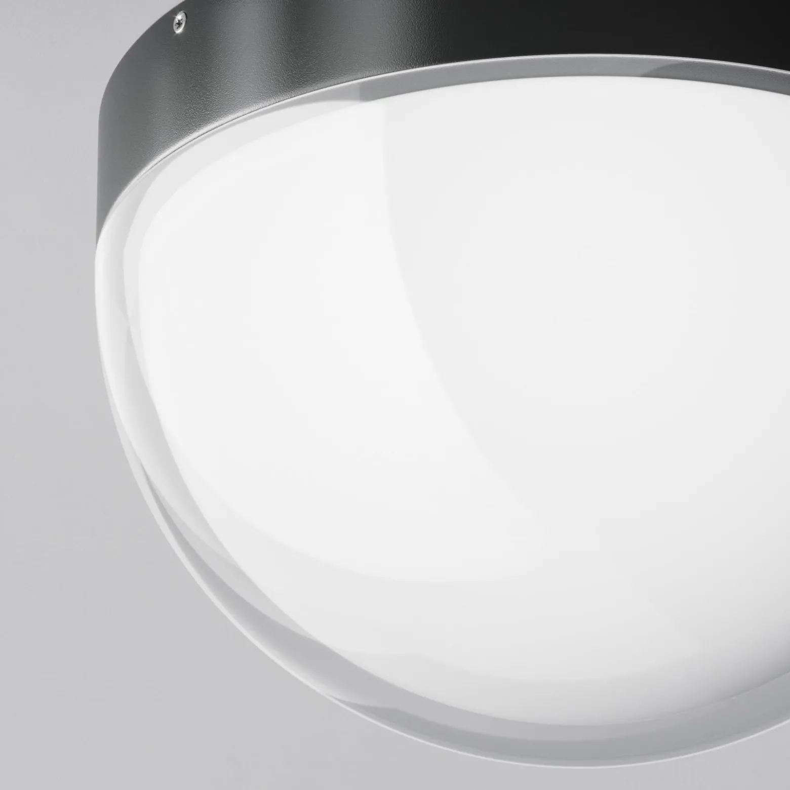 LED-Außendeckenleuchte Mon, graphit, Ø 18 cm, IP65, 3.000K