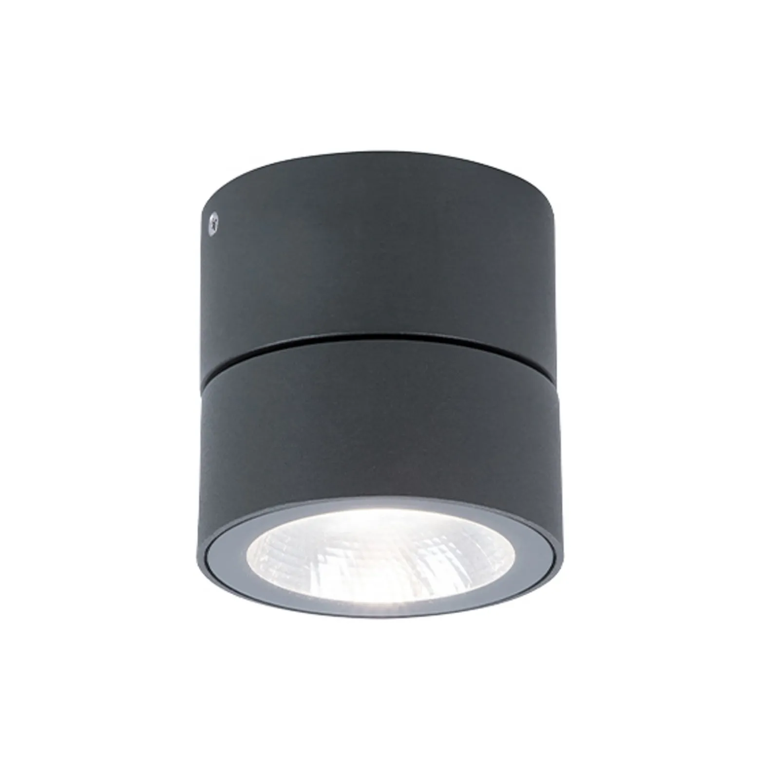 LED-Außen-Deckenstrahler Andria, dunkelgrau, Ø 9 cm, Metall