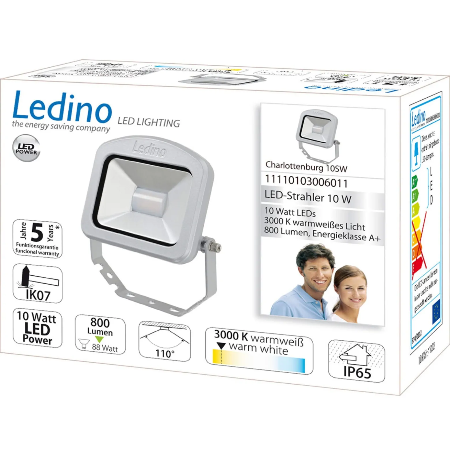 LED-Außenstrahler Charlottenburg silber 10W 3.000K