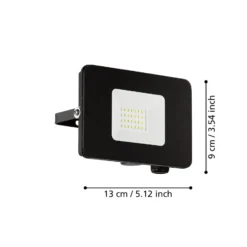 LED-Außenstrahler Faedo 3 in Schwarz, 20W
