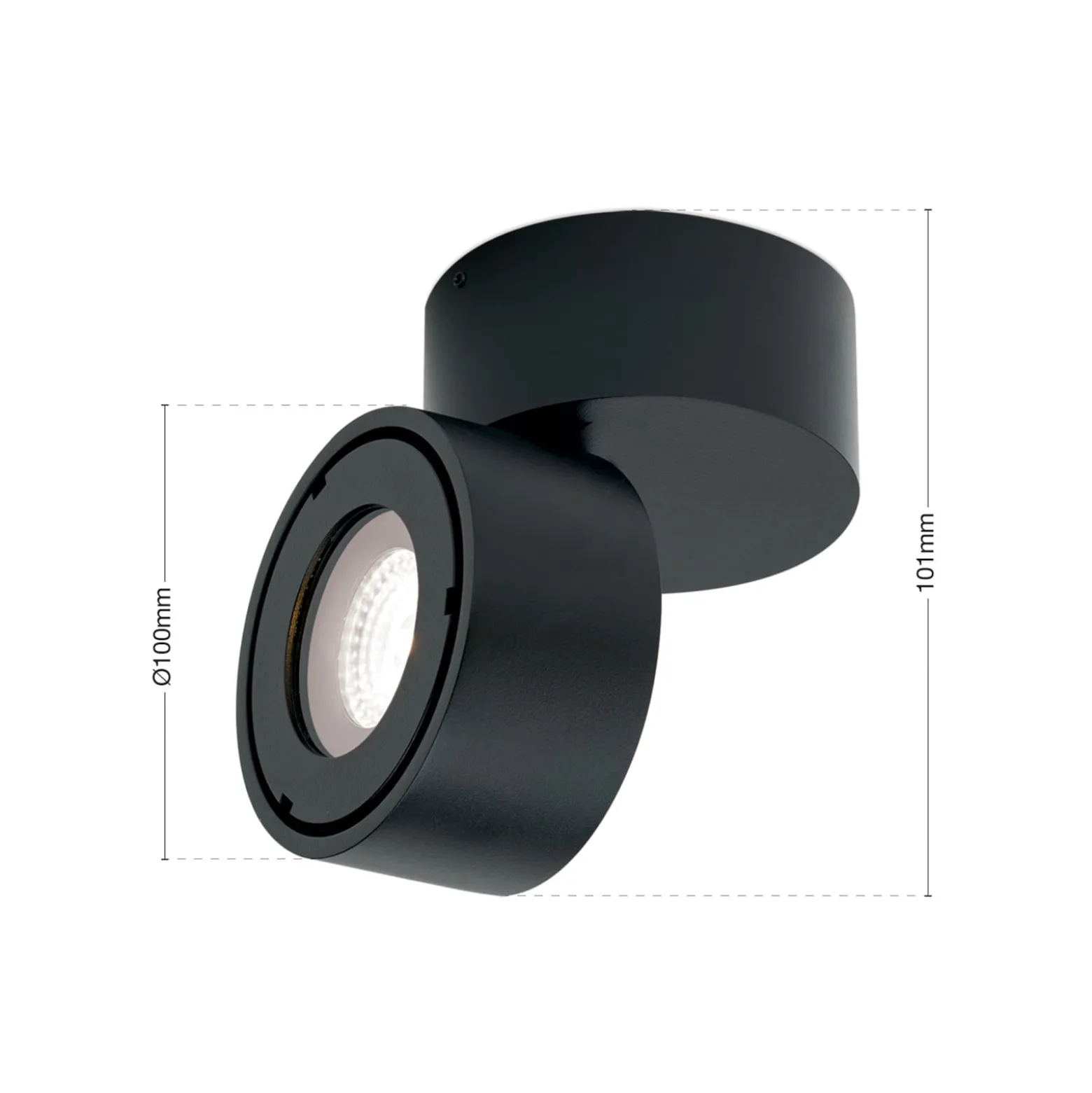 LED-Außenstrahler Harvey, schwarz, Ø 10 cm, Alu-Druckguss