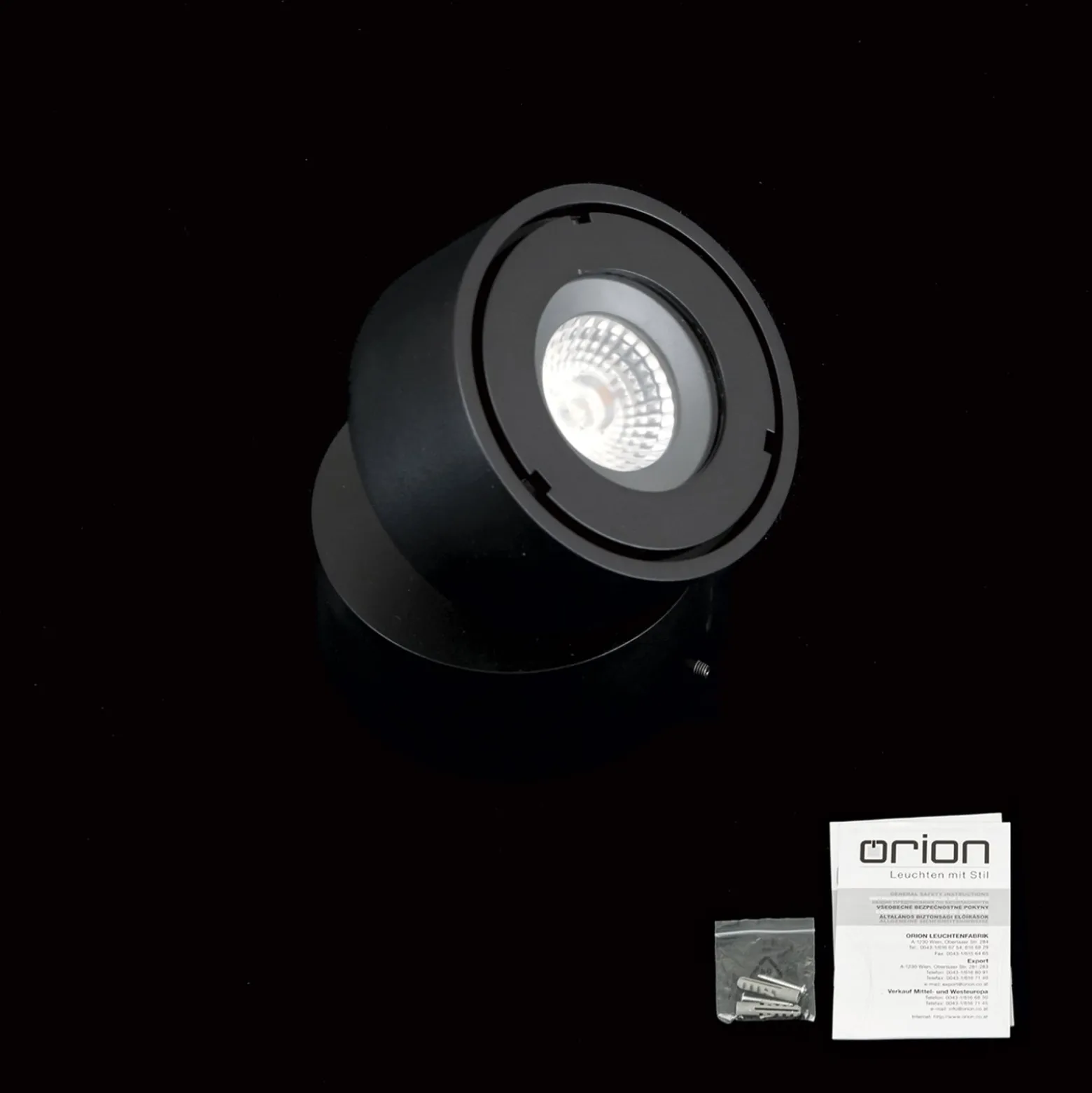 LED-Außenstrahler Harvey, schwarz, Ø 10 cm, Alu-Druckguss