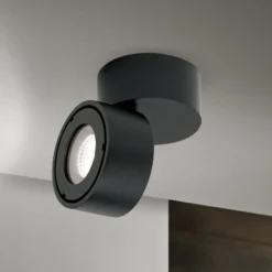 LED-Außenstrahler Harvey, schwarz, Ø 10 cm, Alu-Druckguss