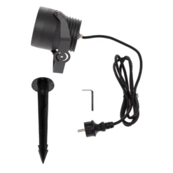 LED-Außenstrahler Irina, Erdspieß, Stecker, grau, Metall