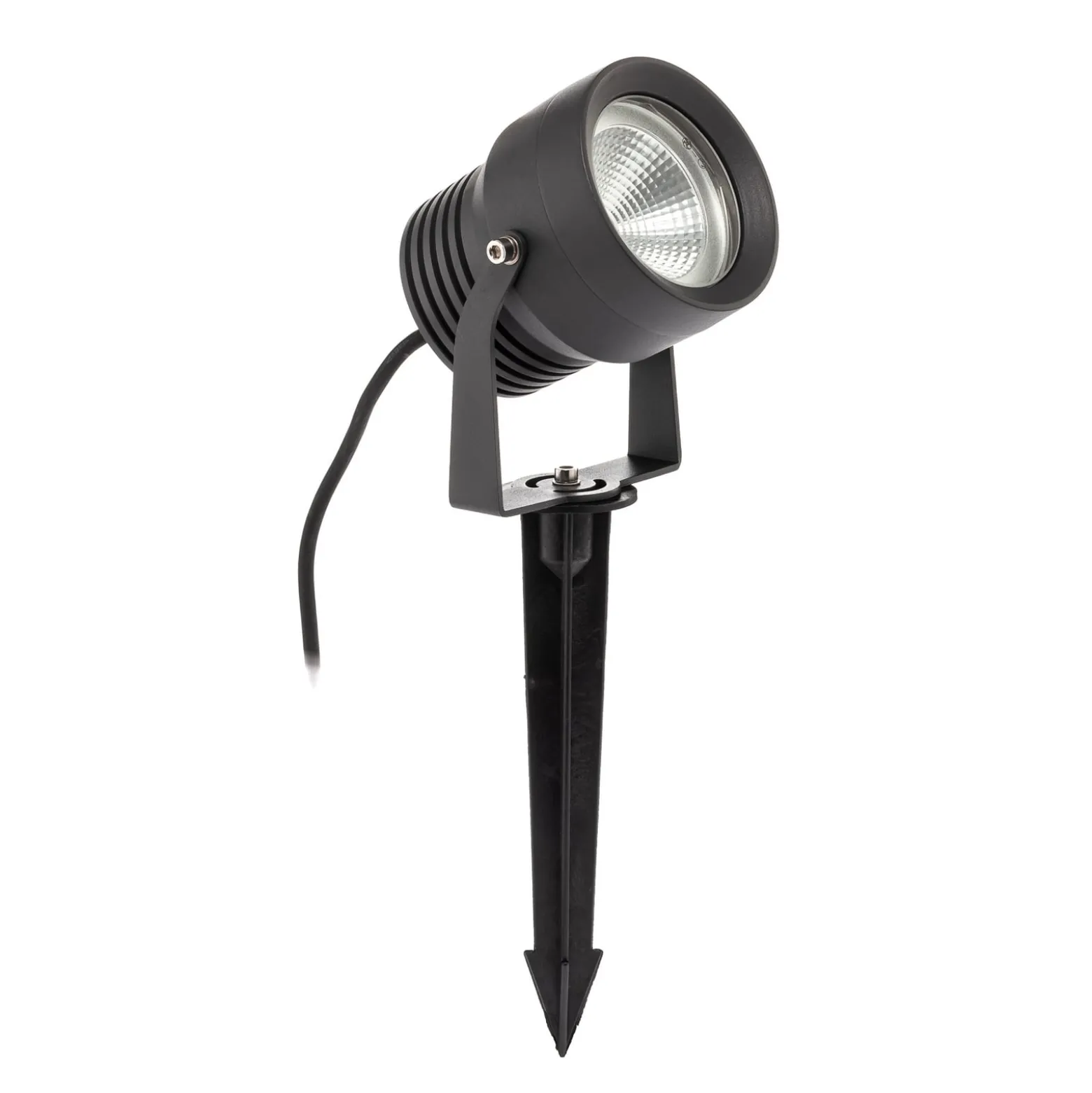 LED-Außenstrahler Irina, 3er-Set, Erdspieß, Stecker, grau